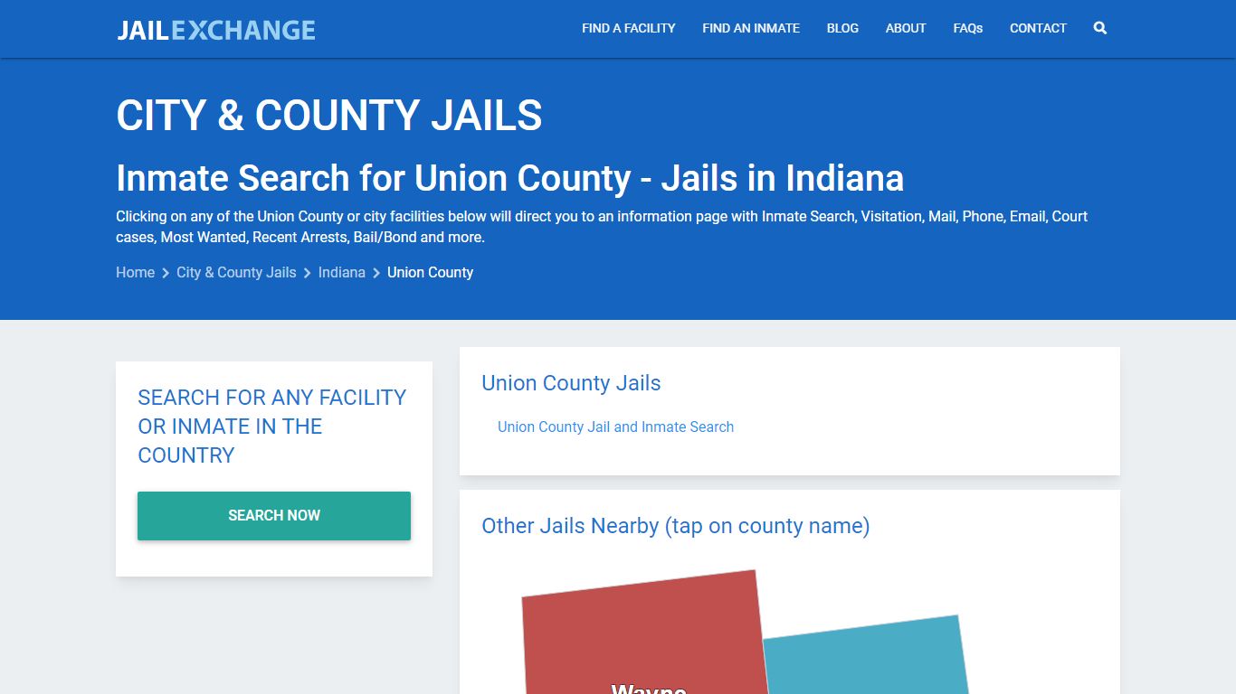 Inmate Search for Union County | Jails in Indiana - Jail Exchange